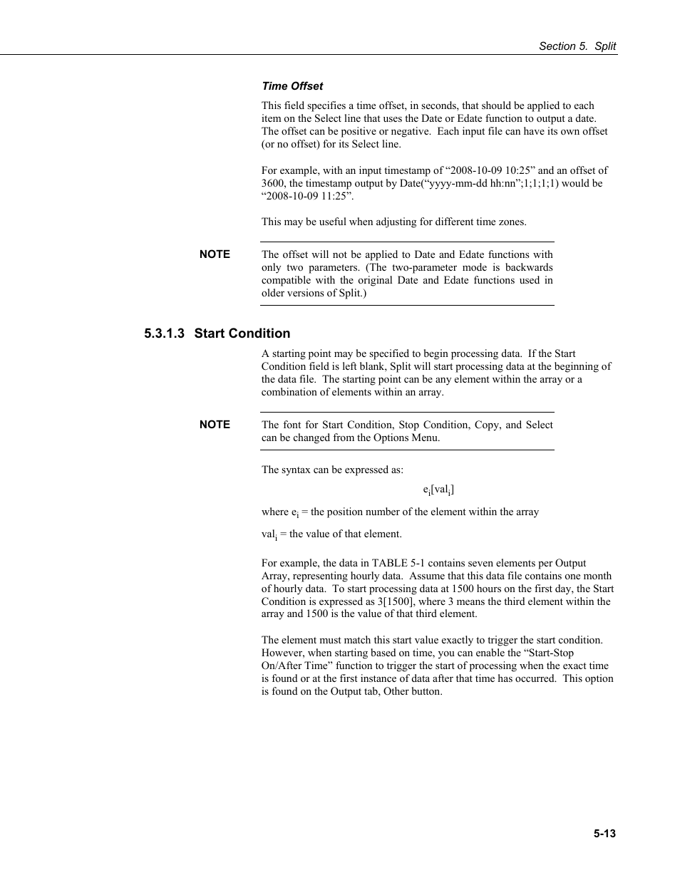 3 start condition, 3 start, Condition -13 | Campbell Scientific PC400 Datalogger Support Software User Manual | Page 61 / 254