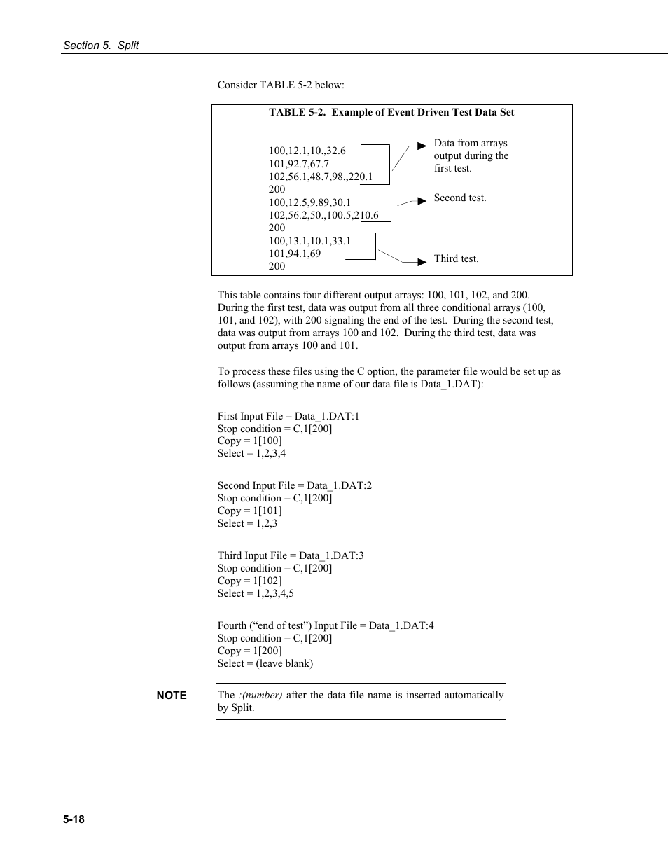 2. example of event driven test data set -18 | Campbell Scientific PC400 Datalogger Support Software User Manual | Page 66 / 254