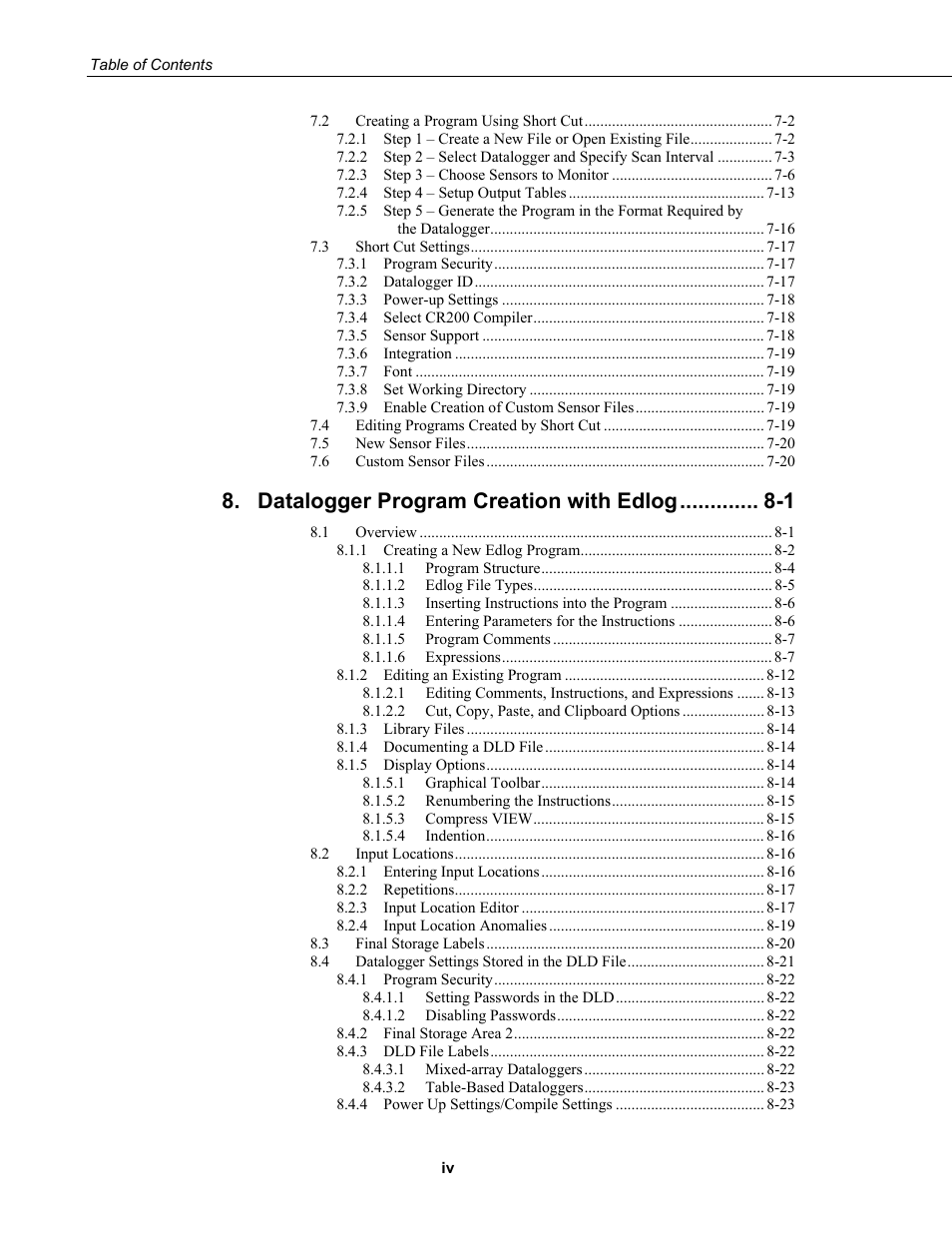 Datalogger program creation with edlog -1 | Campbell Scientific PC400 Datalogger Support Software User Manual | Page 8 / 254
