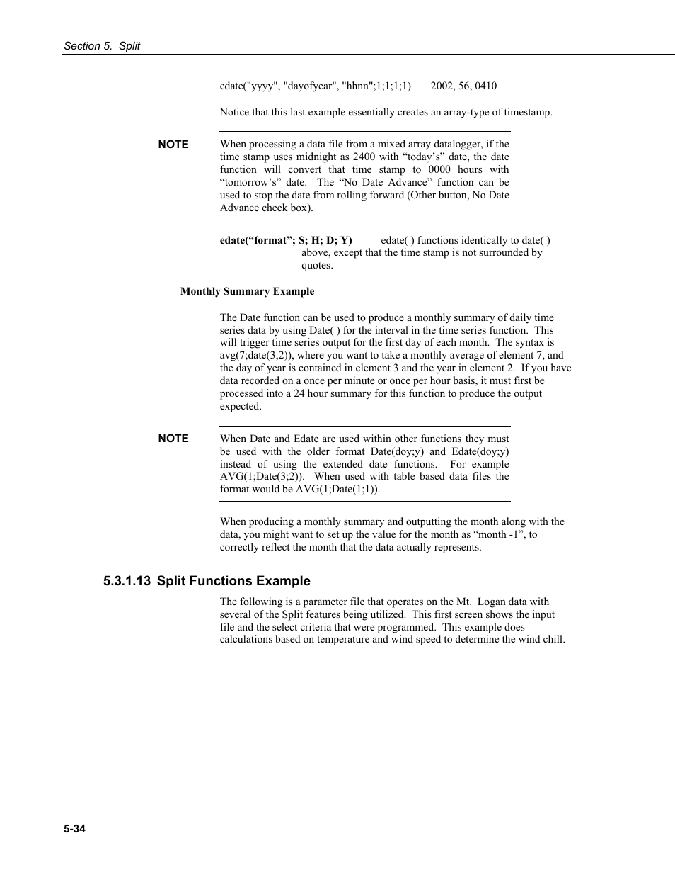 13 split functions example, 13 split functions example -34 | Campbell Scientific PC400 Datalogger Support Software User Manual | Page 82 / 254