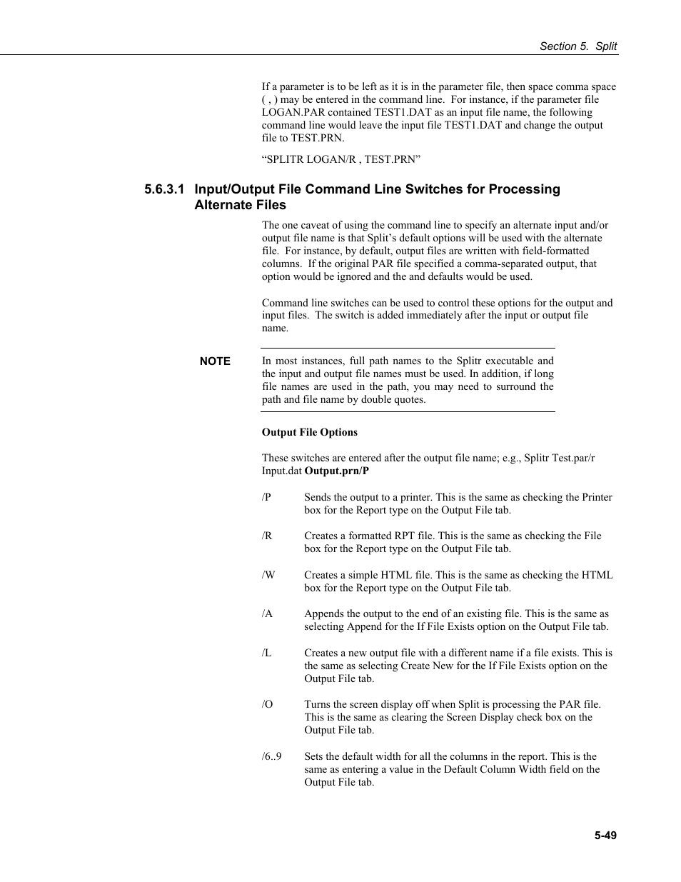 1 input/output file command line switches for, Processing alternate files -49 | Campbell Scientific PC400 Datalogger Support Software User Manual | Page 97 / 254