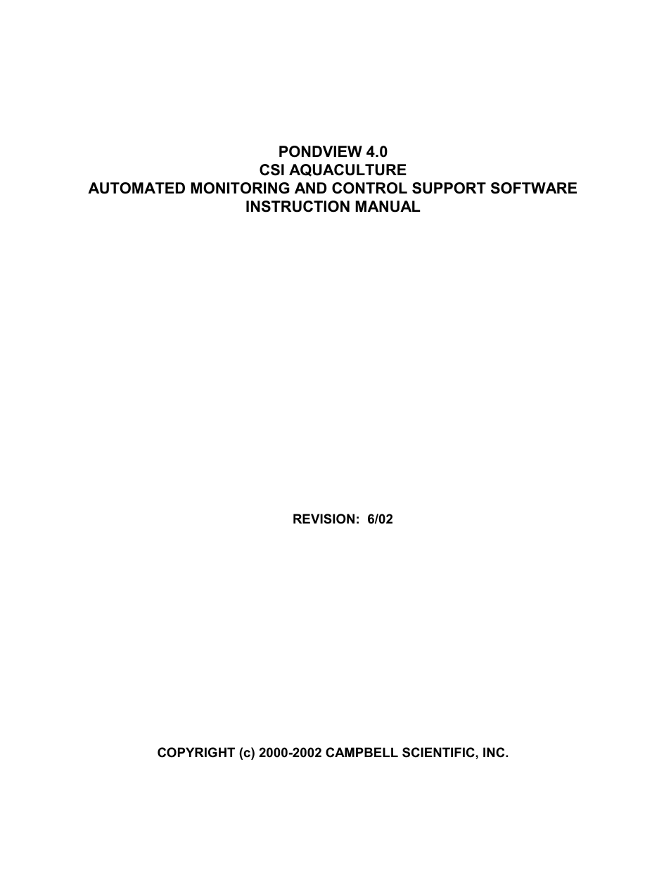 Campbell Scientific PONDVIEW Real-Time Monitoring & Control Software User Manual | 38 pages