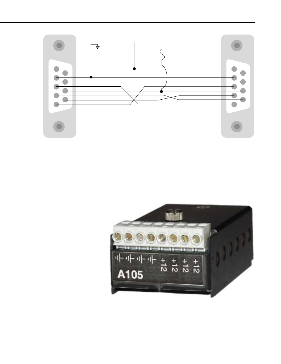 A105 12v terminal expansion adapter, 12 v +5 v | Campbell Scientific PS100 Power Supply, CH100 Regulator, and A100 and A105 Adapters User Manual | Page 9 / 12