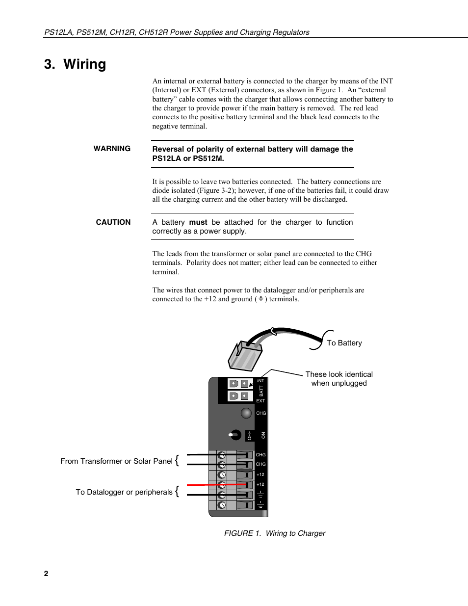 Wiring | Campbell Scientific PS12LA, PS512M, CH12R, CH512R Power Supplies/Regulators User Manual | Page 6 / 8