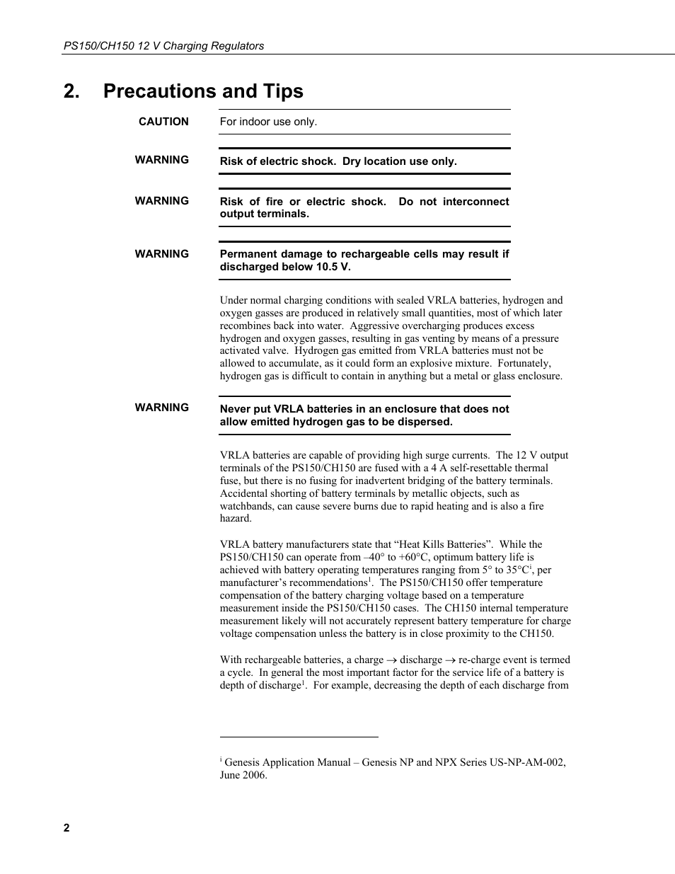 Precautions and tips | Campbell Scientific PS150/CH150 12 V Charging Regulators User Manual | Page 10 / 26