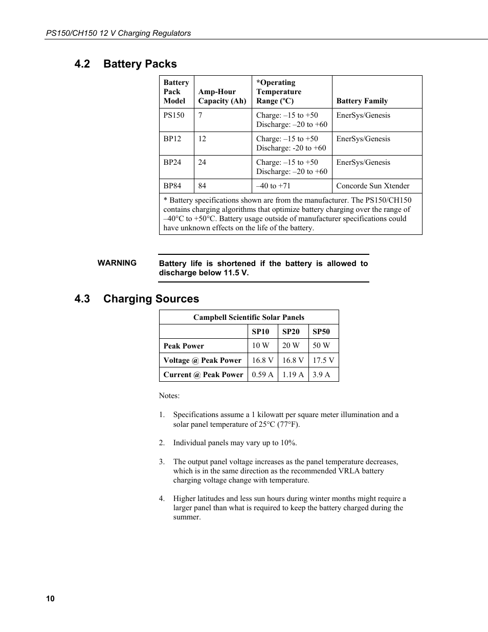 2 battery packs, 3 charging sources, Battery packs | Charging sources | Campbell Scientific PS150/CH150 12 V Charging Regulators User Manual | Page 18 / 26