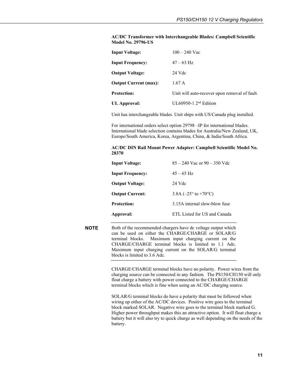 Campbell Scientific PS150/CH150 12 V Charging Regulators User Manual | Page 19 / 26