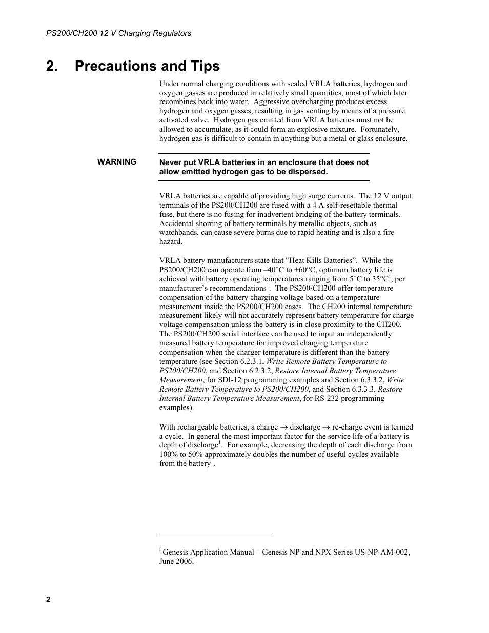 Precautions and tips | Campbell Scientific PS200/CH200 12 V Charging Regulators User Manual | Page 10 / 104