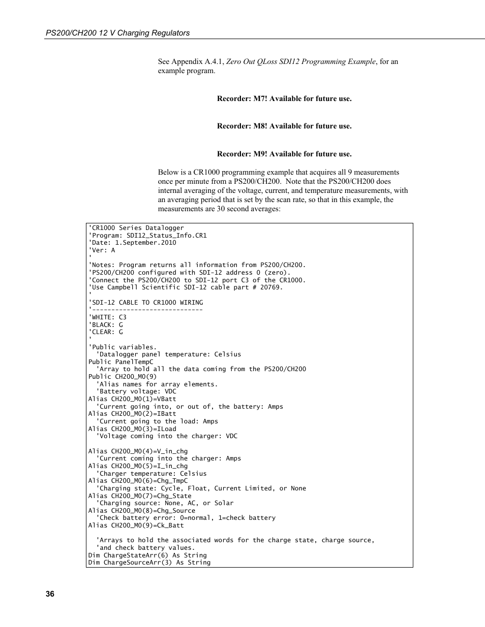Campbell Scientific PS200/CH200 12 V Charging Regulators User Manual | Page 44 / 104