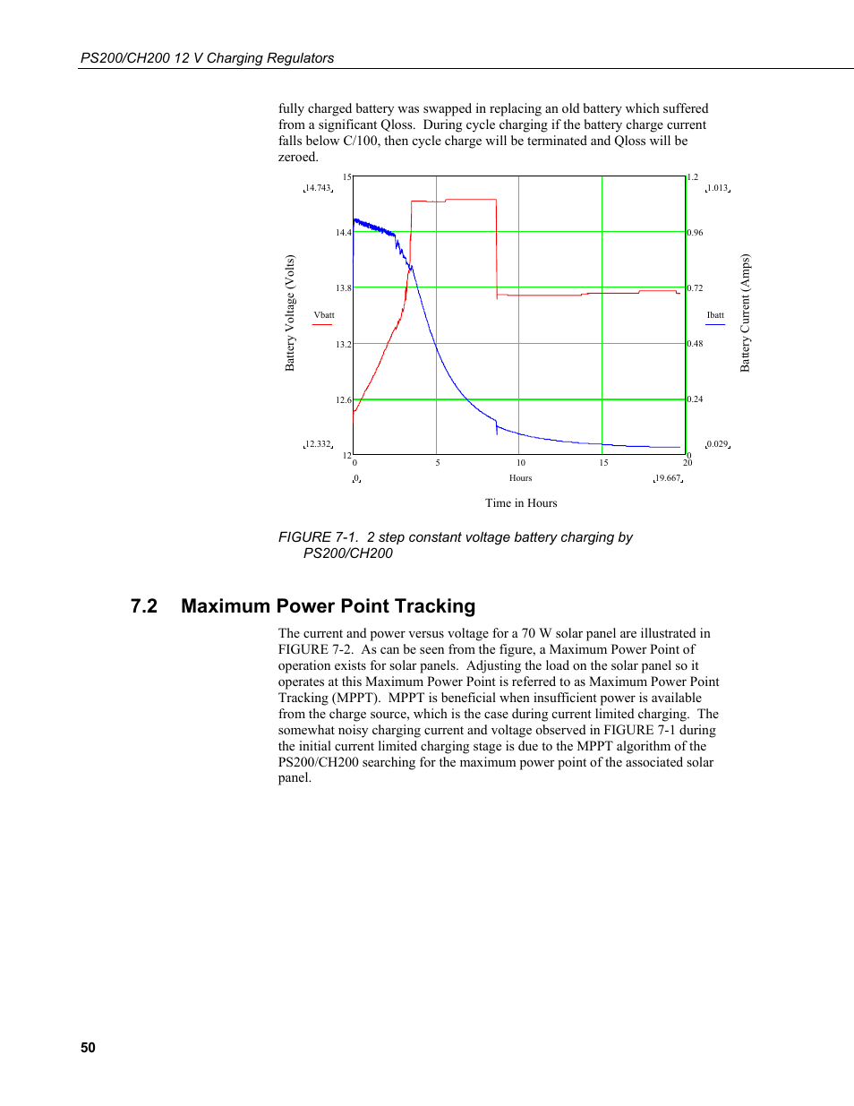 2 maximum power point tracking, Maximum power point tracking | Campbell Scientific PS200/CH200 12 V Charging Regulators User Manual | Page 58 / 104