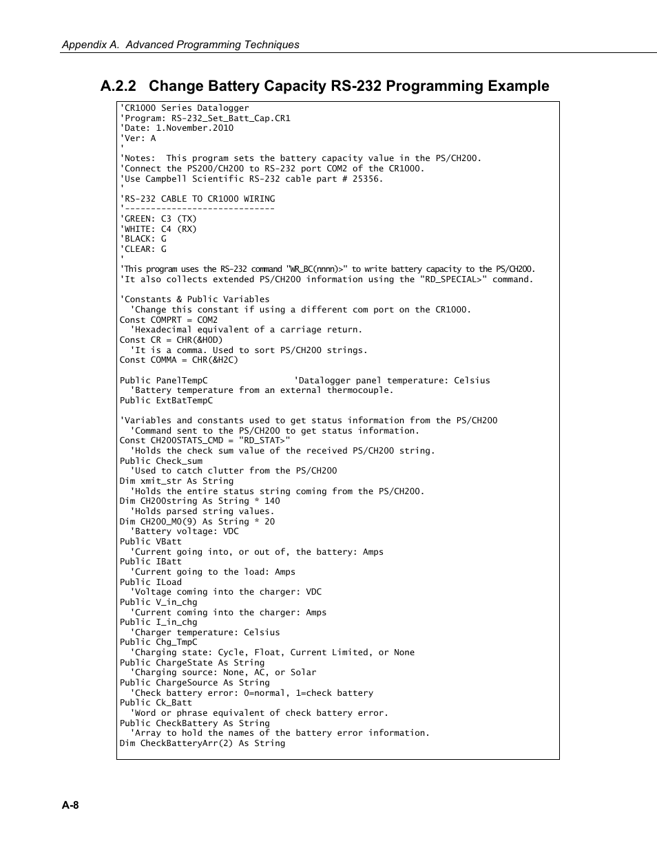A.2.2 | Campbell Scientific PS200/CH200 12 V Charging Regulators User Manual | Page 70 / 104