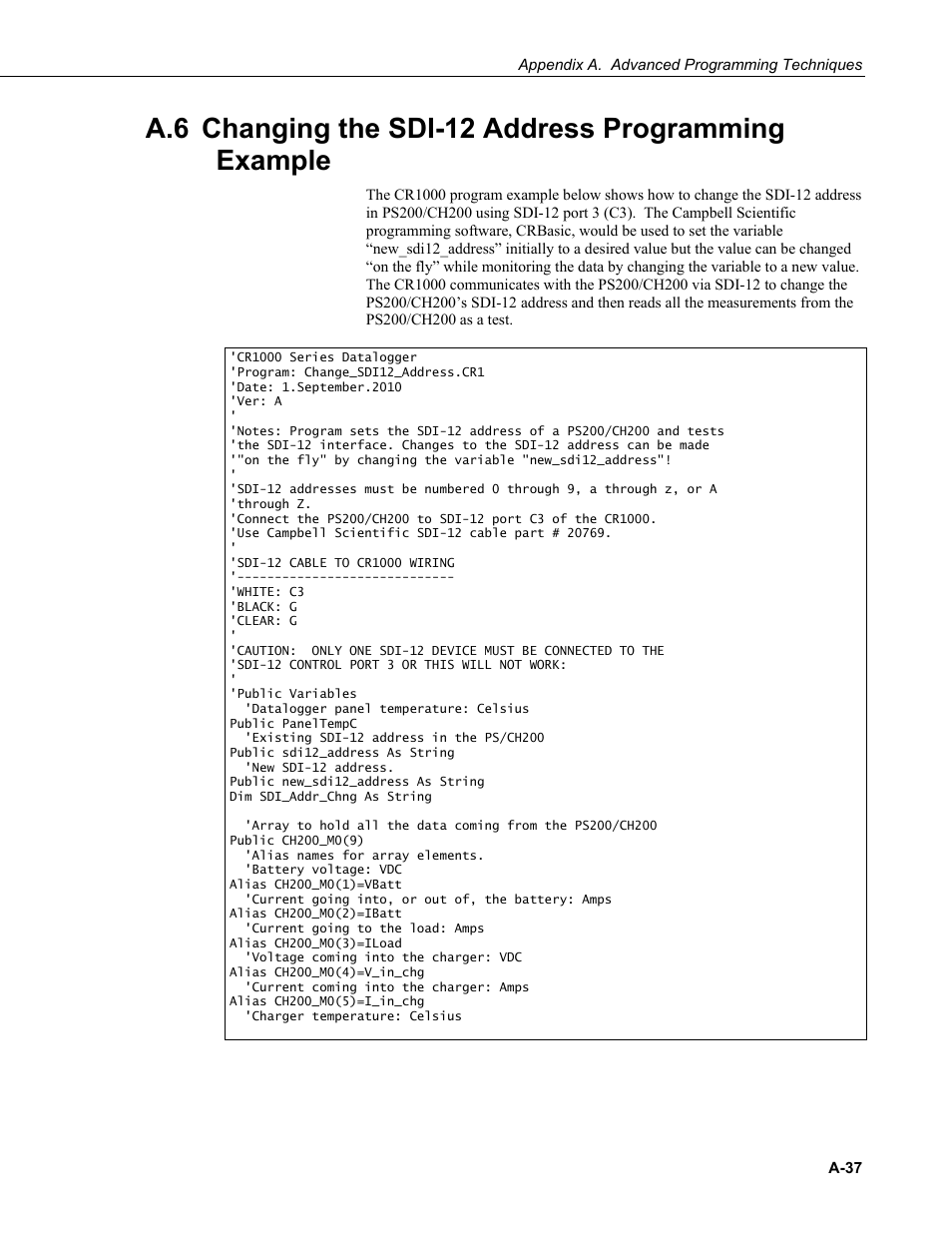 Campbell Scientific PS200/CH200 12 V Charging Regulators User Manual | Page 99 / 104