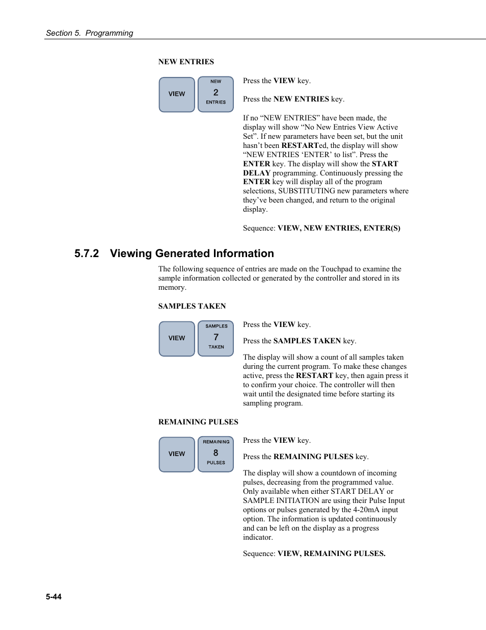 2 viewing generated information, Viewing generated information -44 | Campbell Scientific PVS4100/4120/4150 Portable Automatic Samplers User Manual | Page 84 / 96