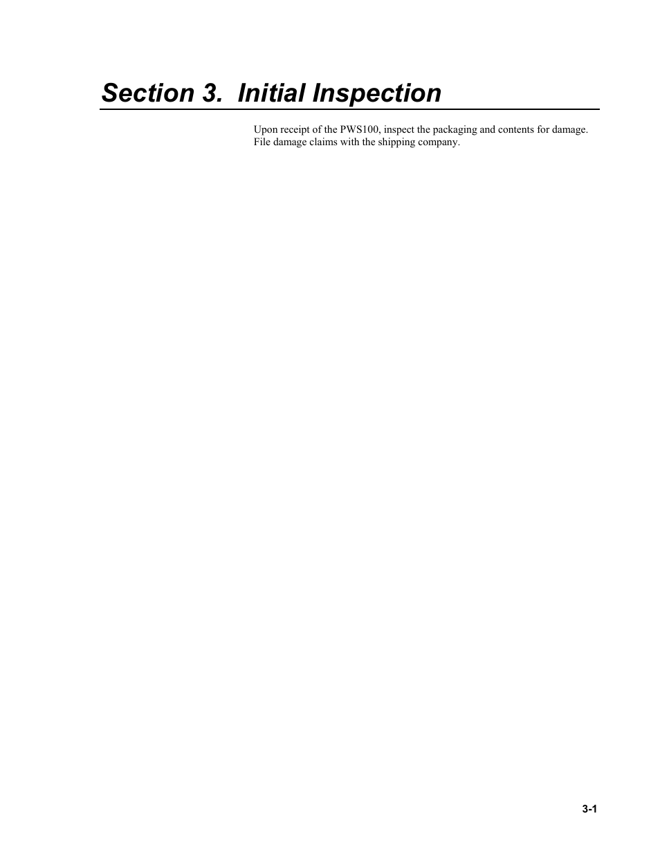 Section 3. initial inspection | Campbell Scientific PWS100 Present Weather Sensor User Manual | Page 15 / 134