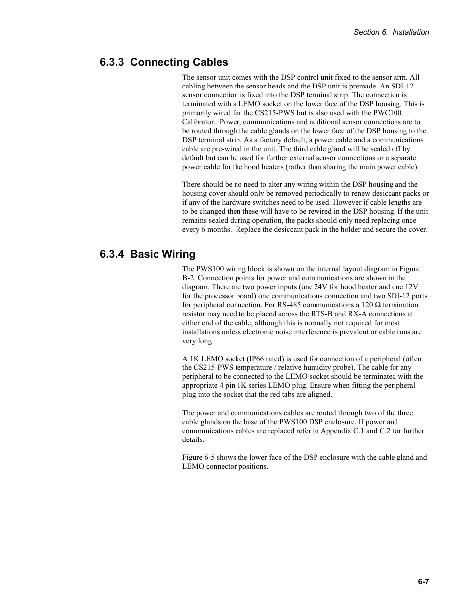 3 connecting cables, 4 basic wiring | Campbell Scientific PWS100 Present Weather Sensor User Manual | Page 29 / 134