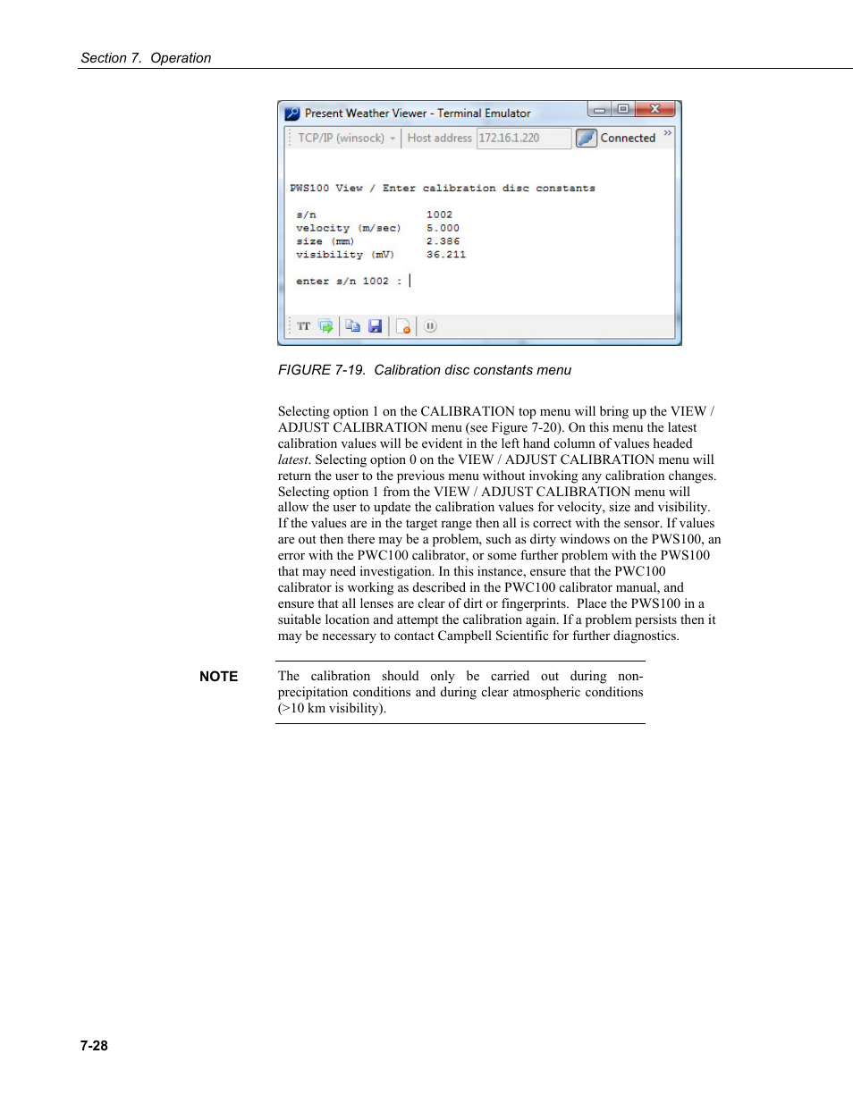 Campbell Scientific PWS100 Present Weather Sensor User Manual | Page 64 / 134
