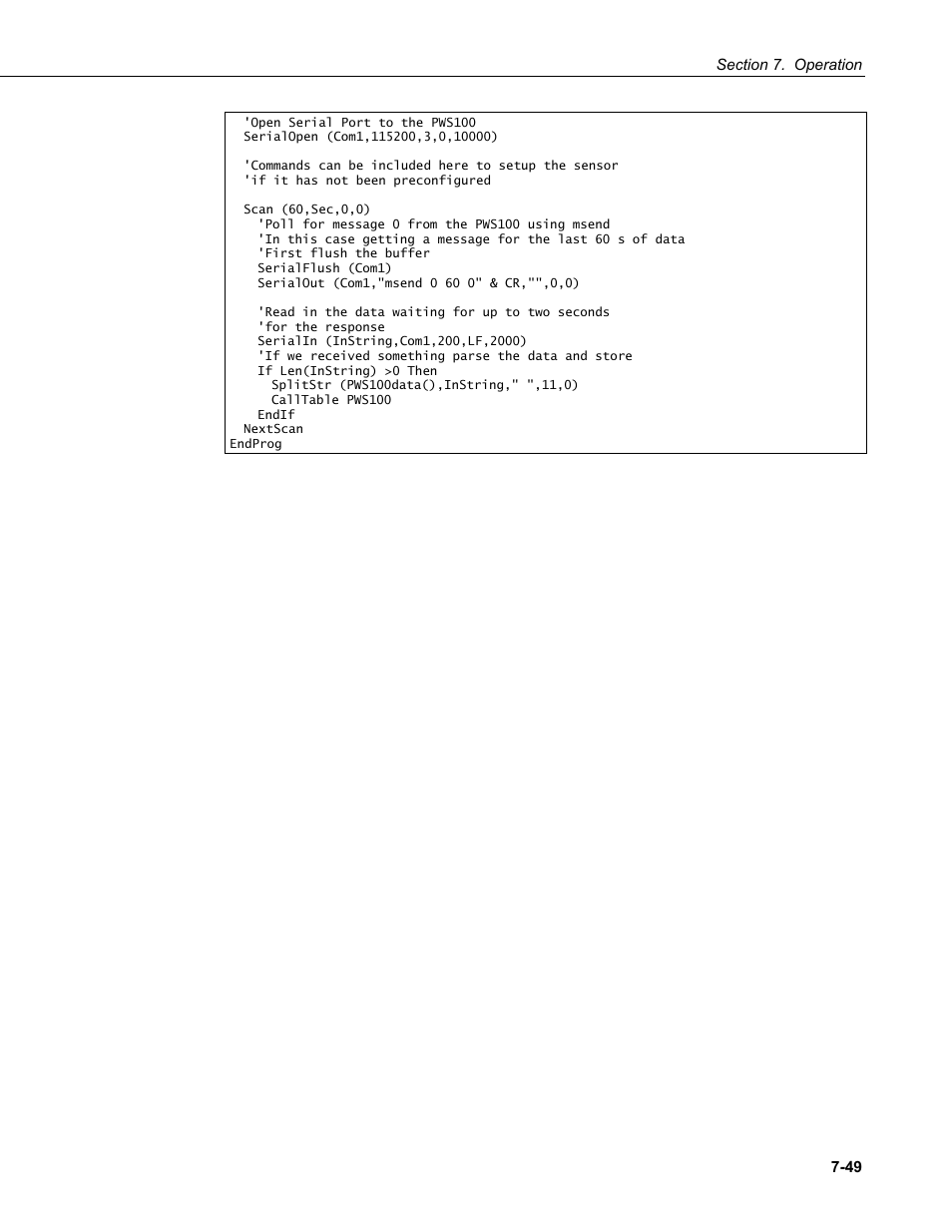 Campbell Scientific PWS100 Present Weather Sensor User Manual | Page 85 / 134