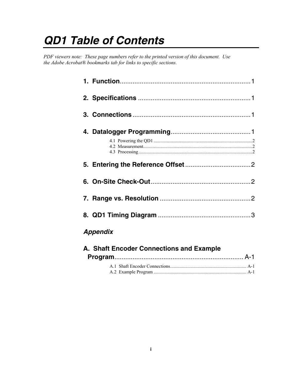 Campbell Scientific QD1 Incremental Shaft Encoder Interface User Manual | Page 3 / 12