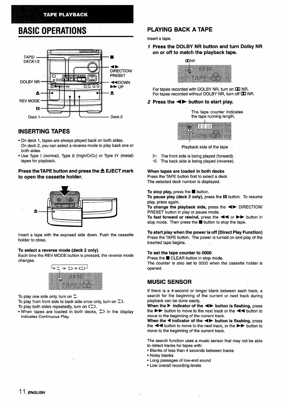 Basic operations, 2 press the button to start play | Aiwa NSX-V9000 User Manual | Page 12 / 72