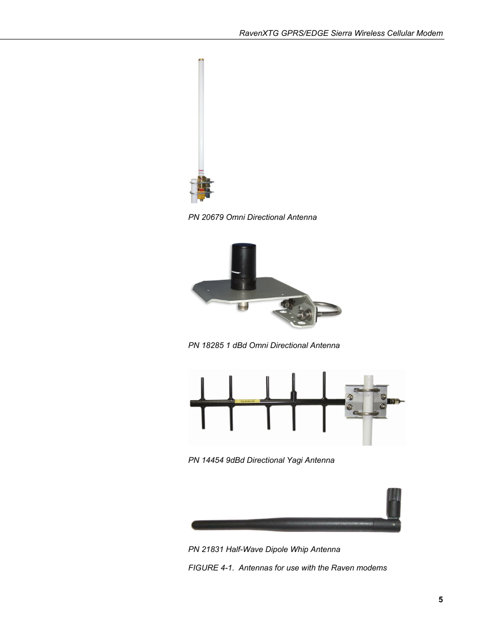 1. antennas for use with the raven modems | Campbell Scientific RavenXTG Sierra Wireless Cellular Modem User Manual | Page 11 / 54