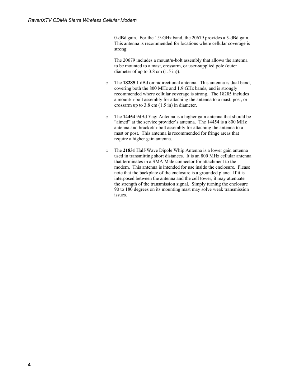 Campbell Scientific RavenXTV CDMA Sierra Wireless Cellular Modem User Manual | Page 10 / 48