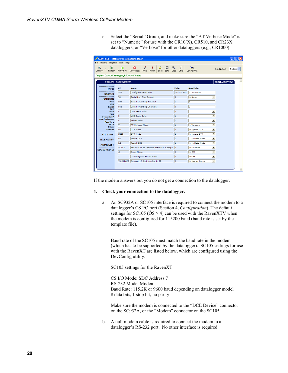 Campbell Scientific RavenXTV CDMA Sierra Wireless Cellular Modem User Manual | Page 26 / 48