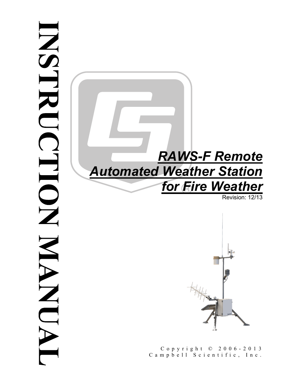 Campbell Scientific RAWS-F Remote Automated Weather Station for Fire Weather User Manual | 58 pages