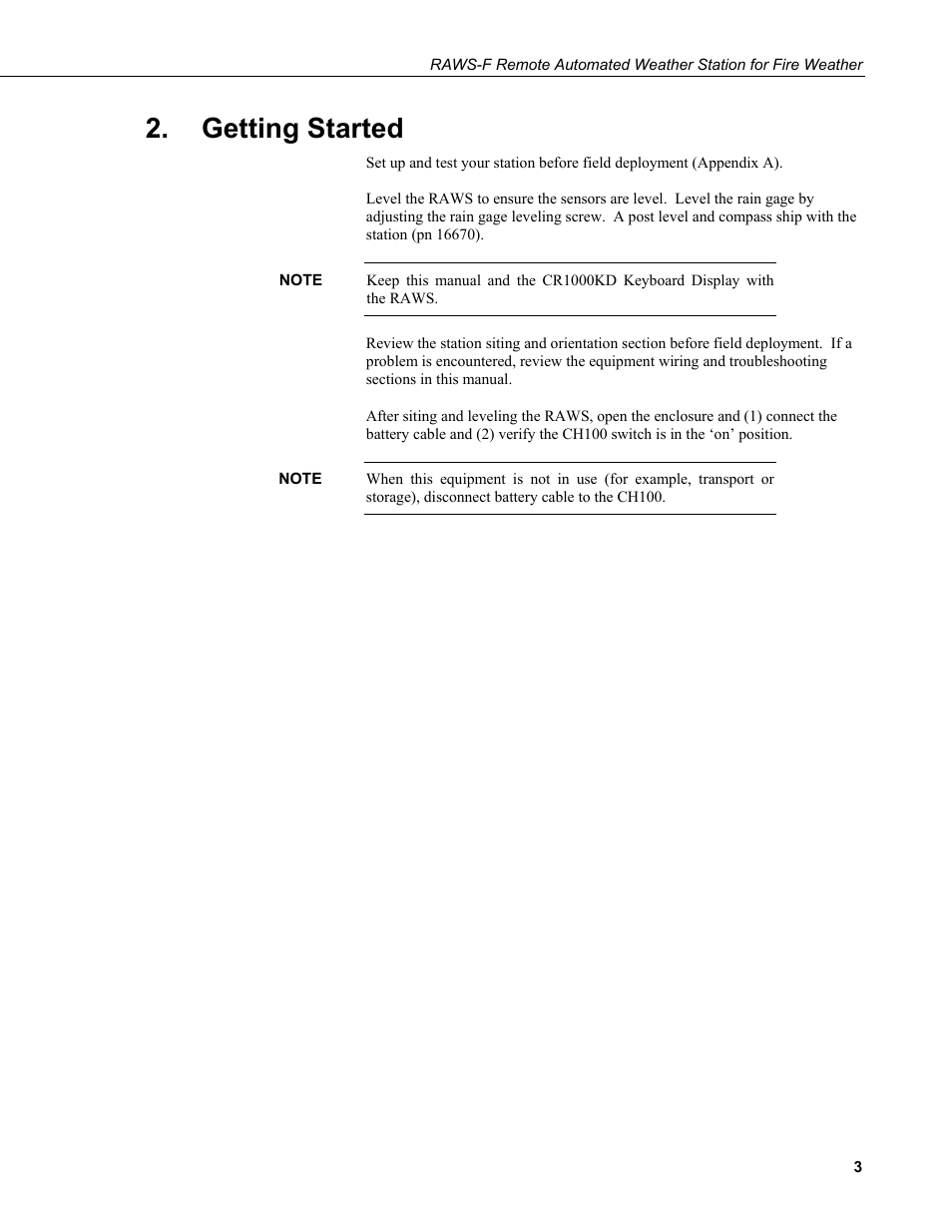 Getting started | Campbell Scientific RAWS-F Remote Automated Weather Station for Fire Weather User Manual | Page 11 / 58