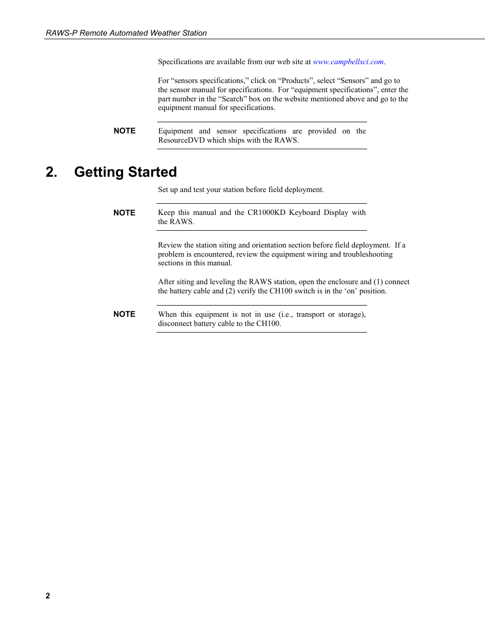 Getting started | Campbell Scientific RAWS-P Remote Automated Weather Station User Manual | Page 10 / 34