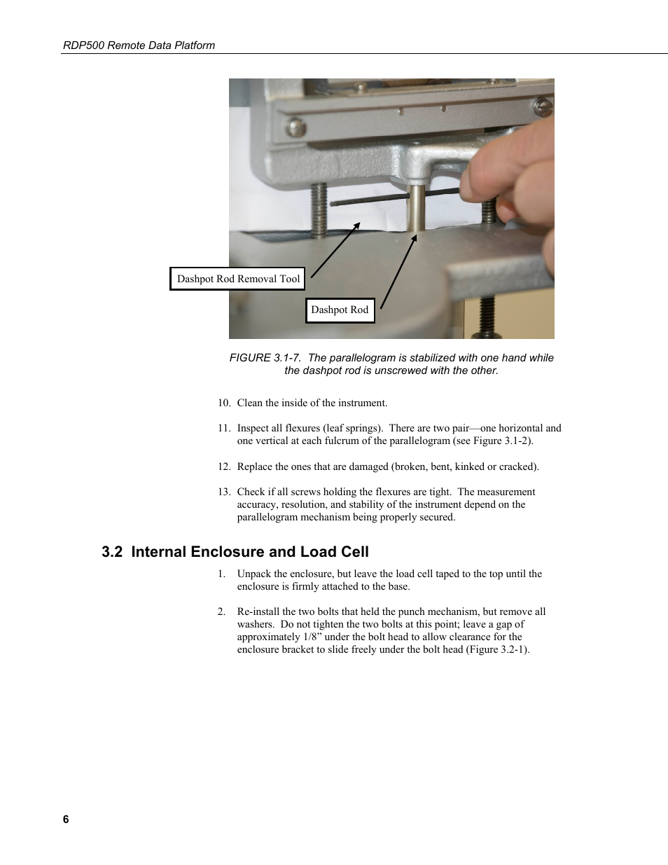 2 internal enclosure and load cell | Campbell Scientific RDP500 Remote Data Platform User Manual | Page 10 / 46