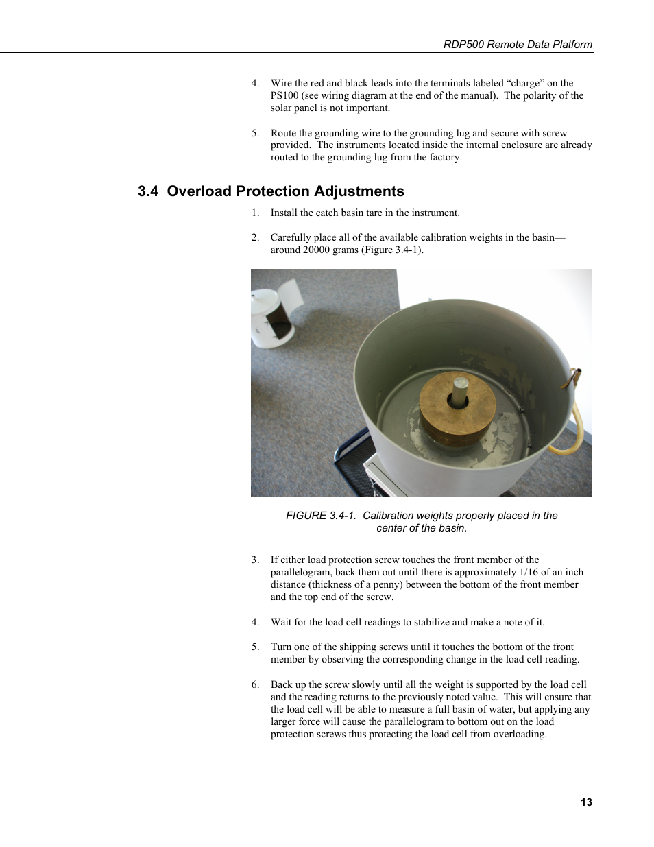 4 overload protection adjustments | Campbell Scientific RDP500 Remote Data Platform User Manual | Page 17 / 46