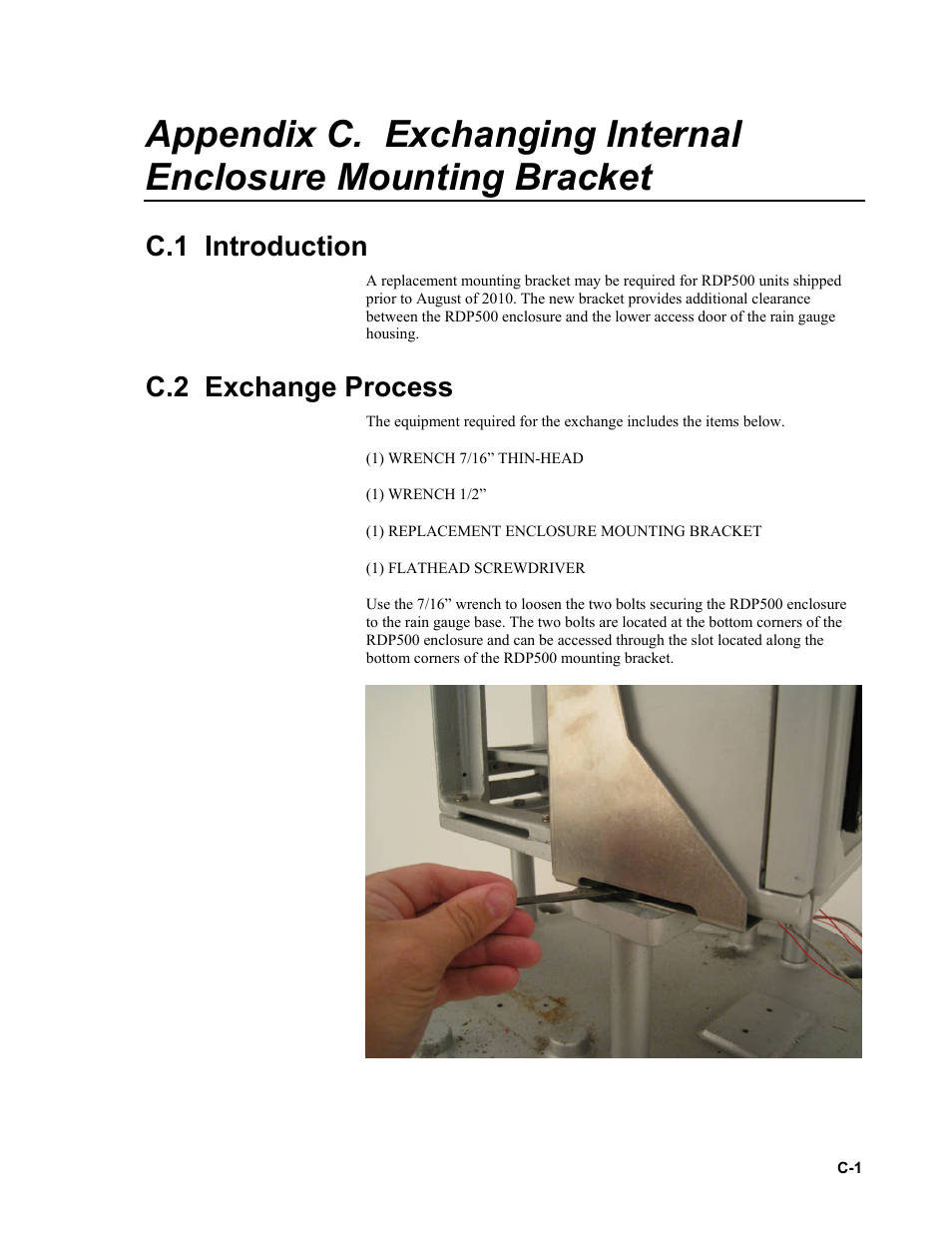 C.1 introduction, C.2 exchange process | Campbell Scientific RDP500 Remote Data Platform User Manual | Page 39 / 46