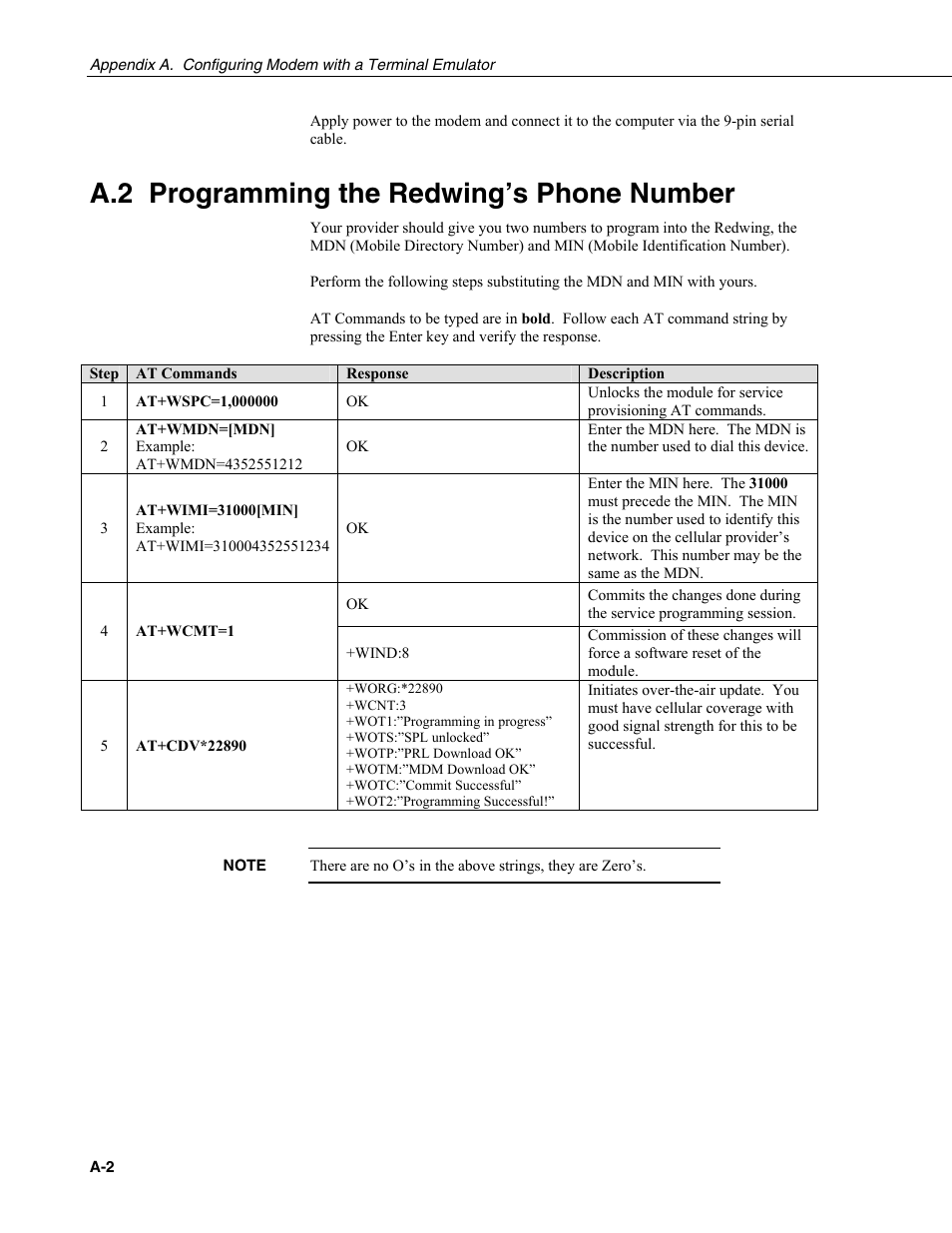 A.2 programming the redwing’s phone number | Campbell Scientific Redwing105 CDMA Cellular Digital Modem User Manual | Page 10 / 14