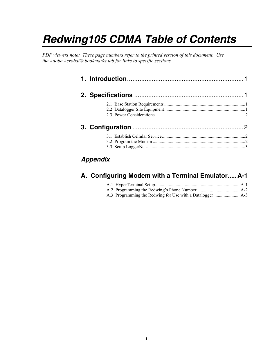 Campbell Scientific Redwing105 CDMA Cellular Digital Modem User Manual | Page 3 / 14
