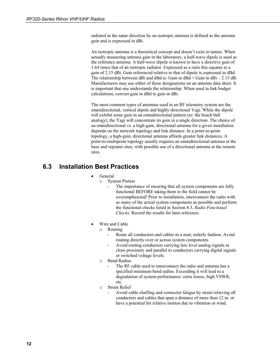 3 installation best practices, Installation best practices | Campbell Scientific RF320-Series Ritron VHF/UHF Radios User Manual | Page 18 / 36