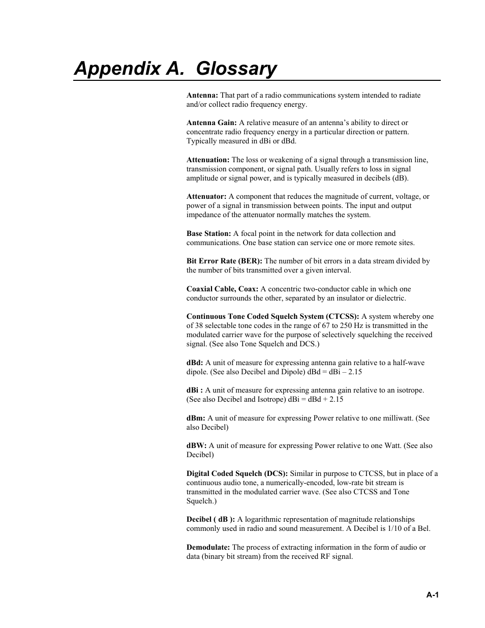 Appendix a. glossary | Campbell Scientific RF320-Series Ritron VHF/UHF Radios User Manual | Page 29 / 36
