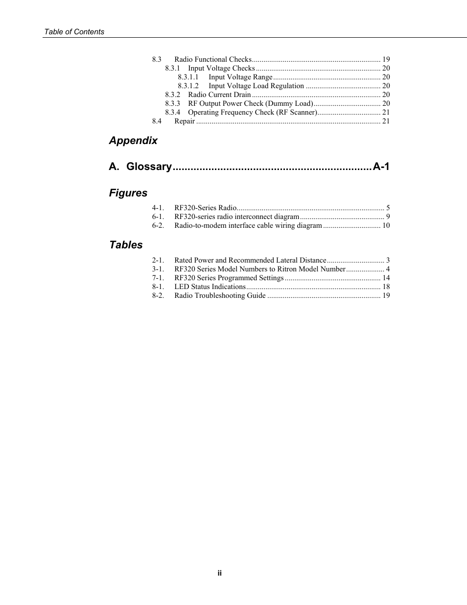 Appendix, Tables | Campbell Scientific RF320-Series Ritron VHF/UHF Radios User Manual | Page 6 / 36