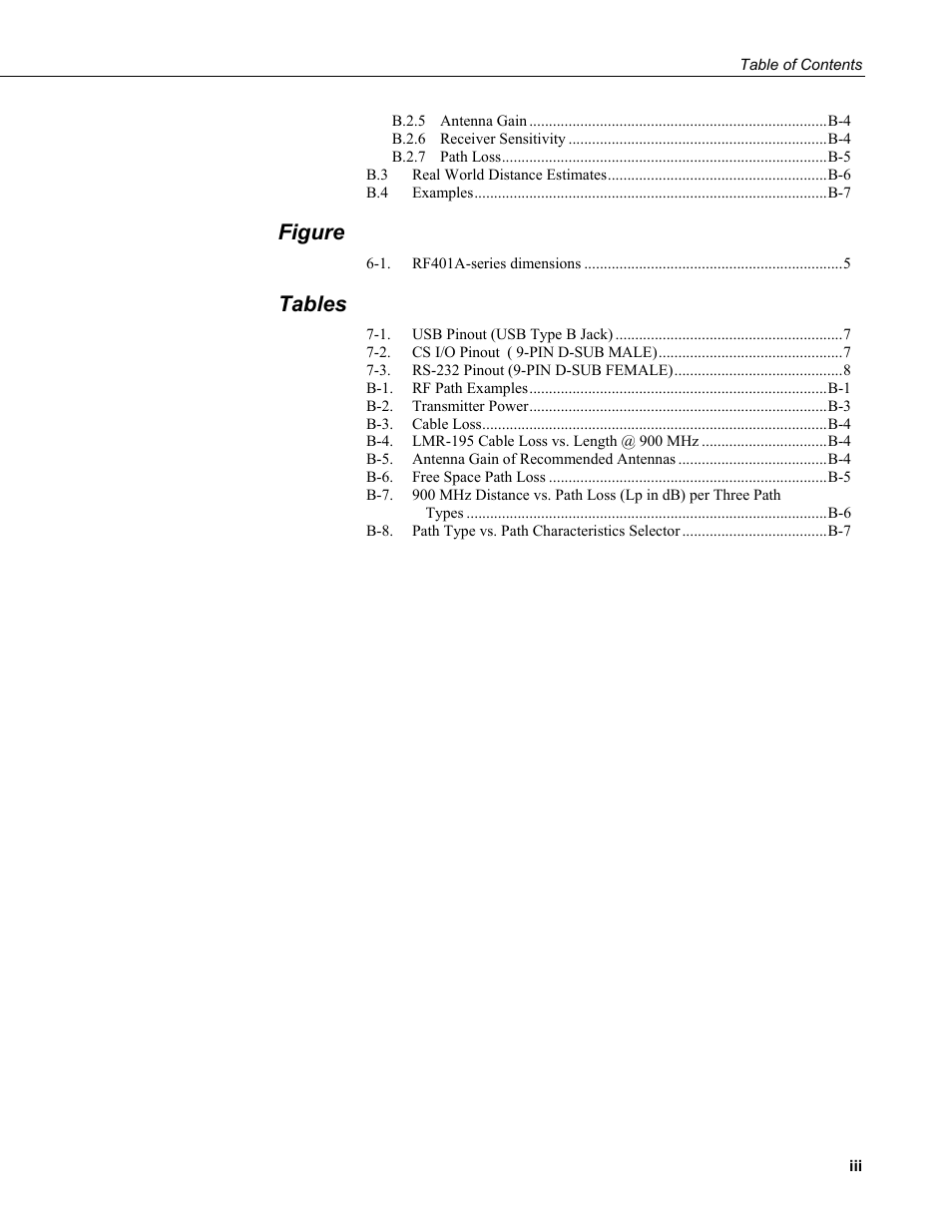 Figure, Tables | Campbell Scientific RF401A-Series Spread Spectrum Radios User Manual | Page 9 / 48