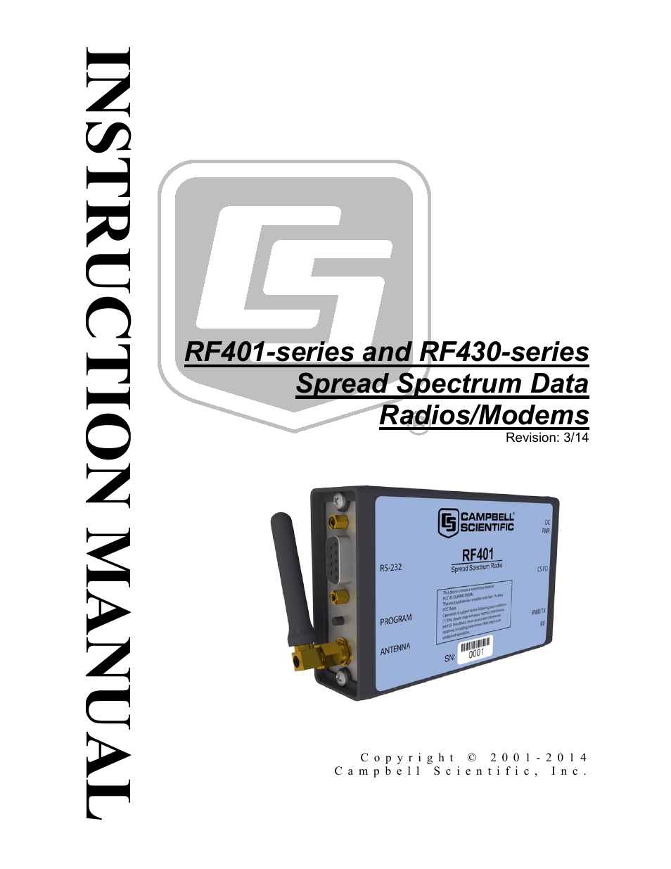 Campbell Scientific RF401-series and RF430-series Spread Spectrum Data Radios/Modems User Manual | 126 pages