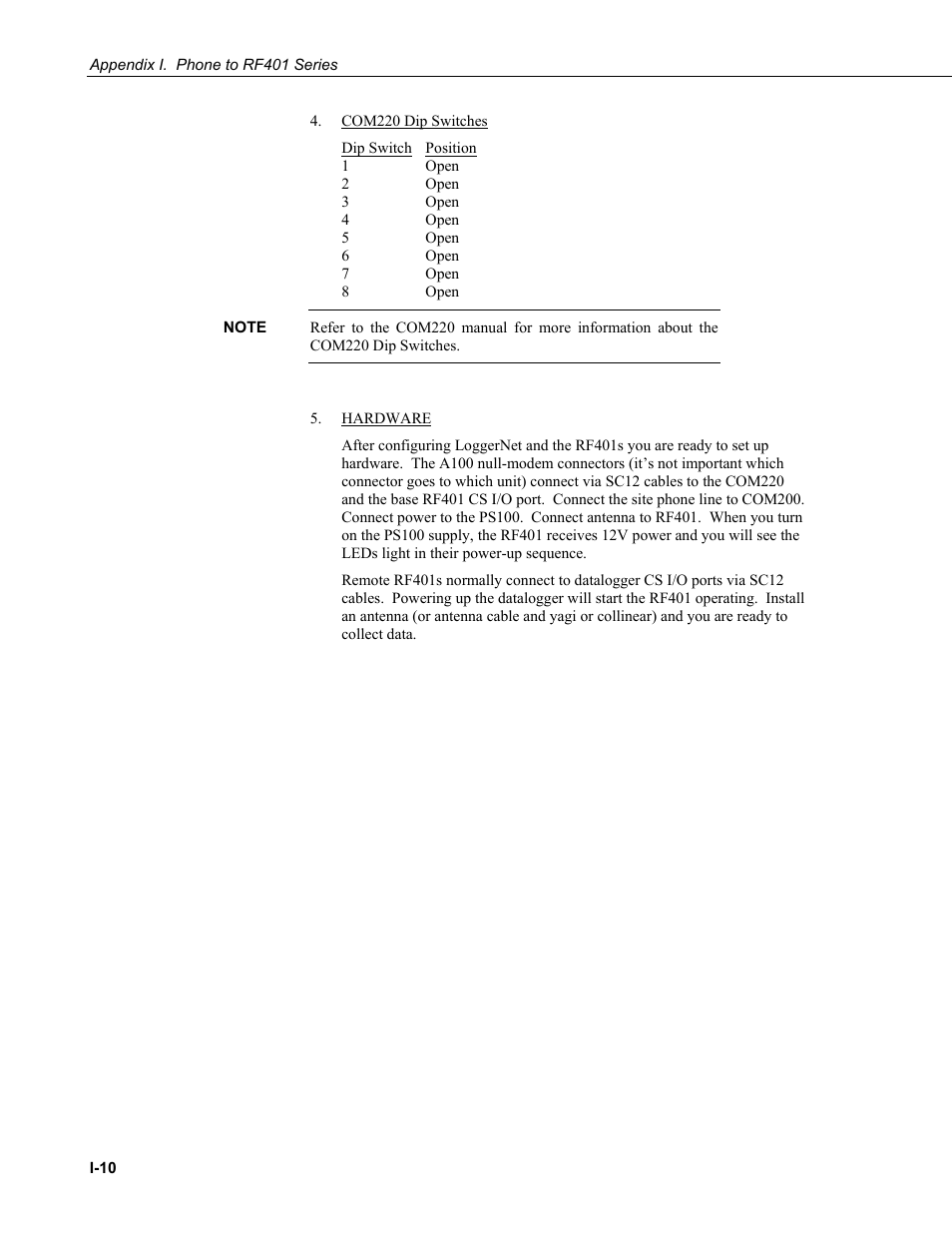 Campbell Scientific RF401-series and RF430-series Spread Spectrum Data Radios/Modems User Manual | Page 100 / 126