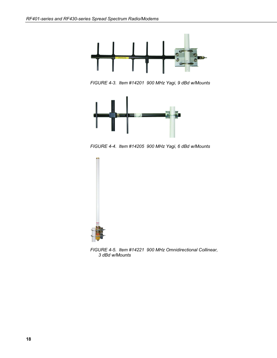 3. item #14201 900 mhz yagi, 9 dbd w/mounts, 4. item #14205 900 mhz yagi, 6 dbd w/mounts, Mounts | Campbell Scientific RF401-series and RF430-series Spread Spectrum Data Radios/Modems User Manual | Page 30 / 126
