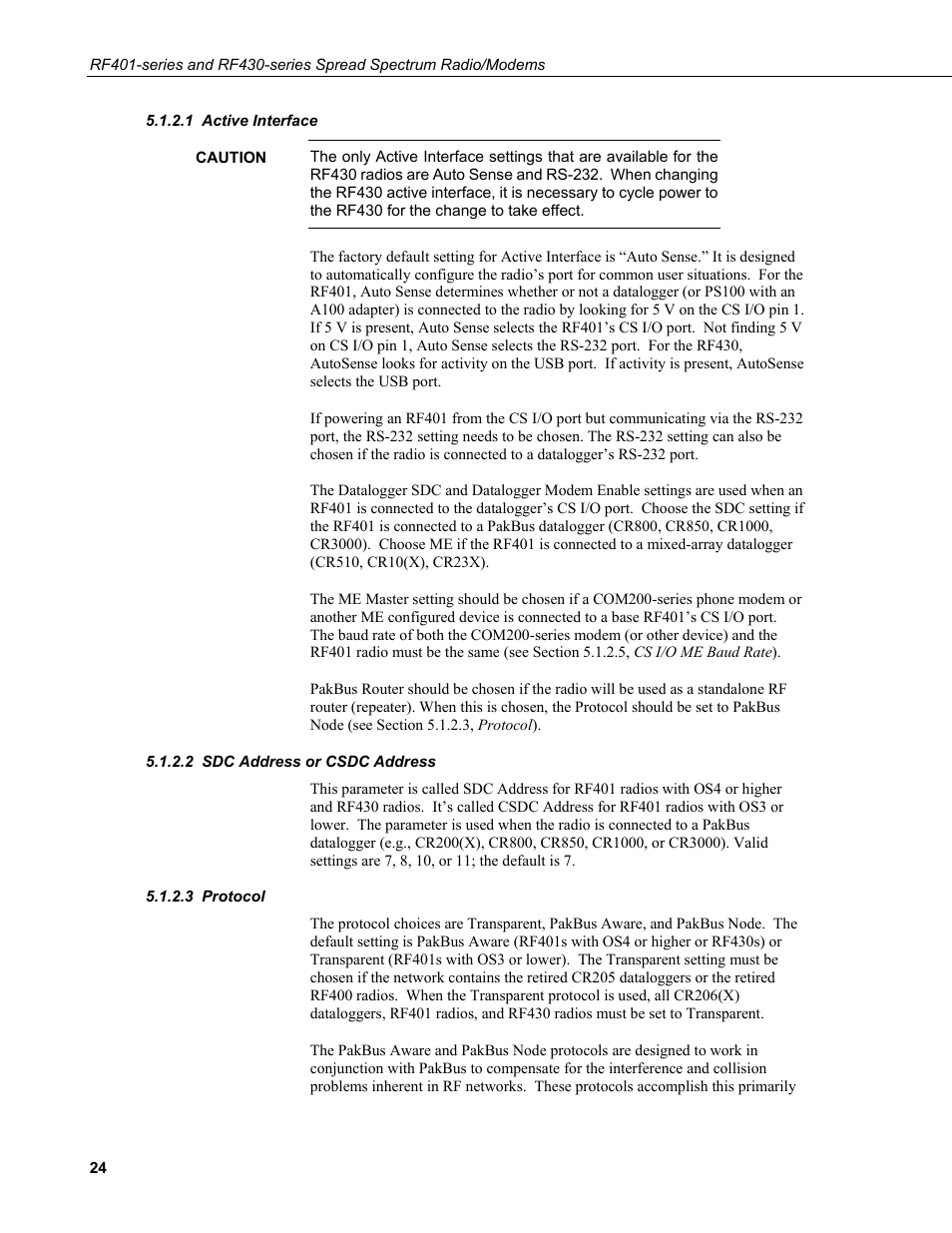 1 active interface, 2 sdc address or csdc address, 3 protocol | Active interface, Sdc address or csdc address, Protocol | Campbell Scientific RF401-series and RF430-series Spread Spectrum Data Radios/Modems User Manual | Page 36 / 126