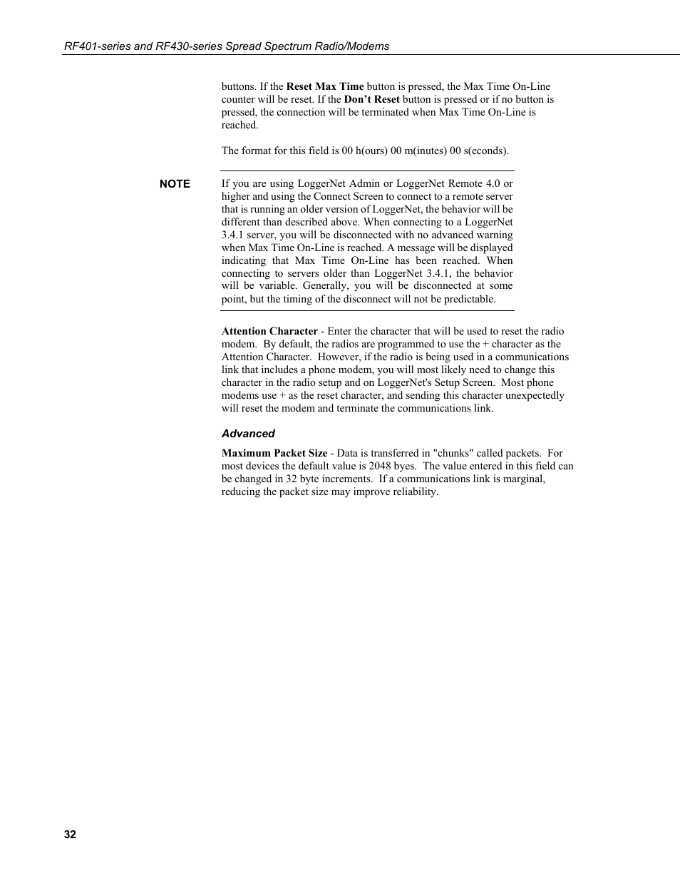 Campbell Scientific RF401-series and RF430-series Spread Spectrum Data Radios/Modems User Manual | Page 44 / 126