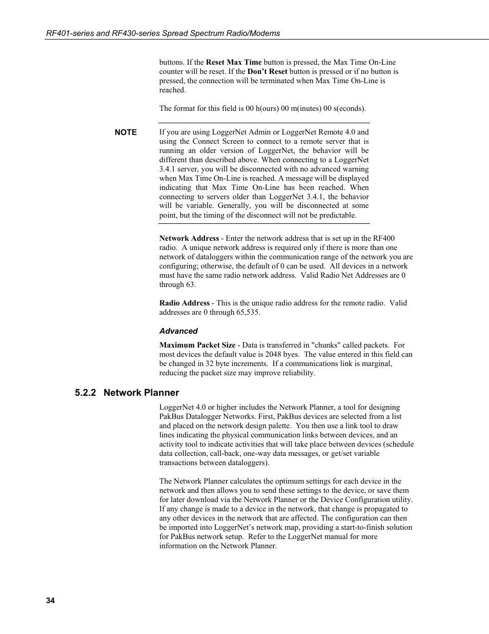 2 network planner, Network planner | Campbell Scientific RF401-series and RF430-series Spread Spectrum Data Radios/Modems User Manual | Page 46 / 126