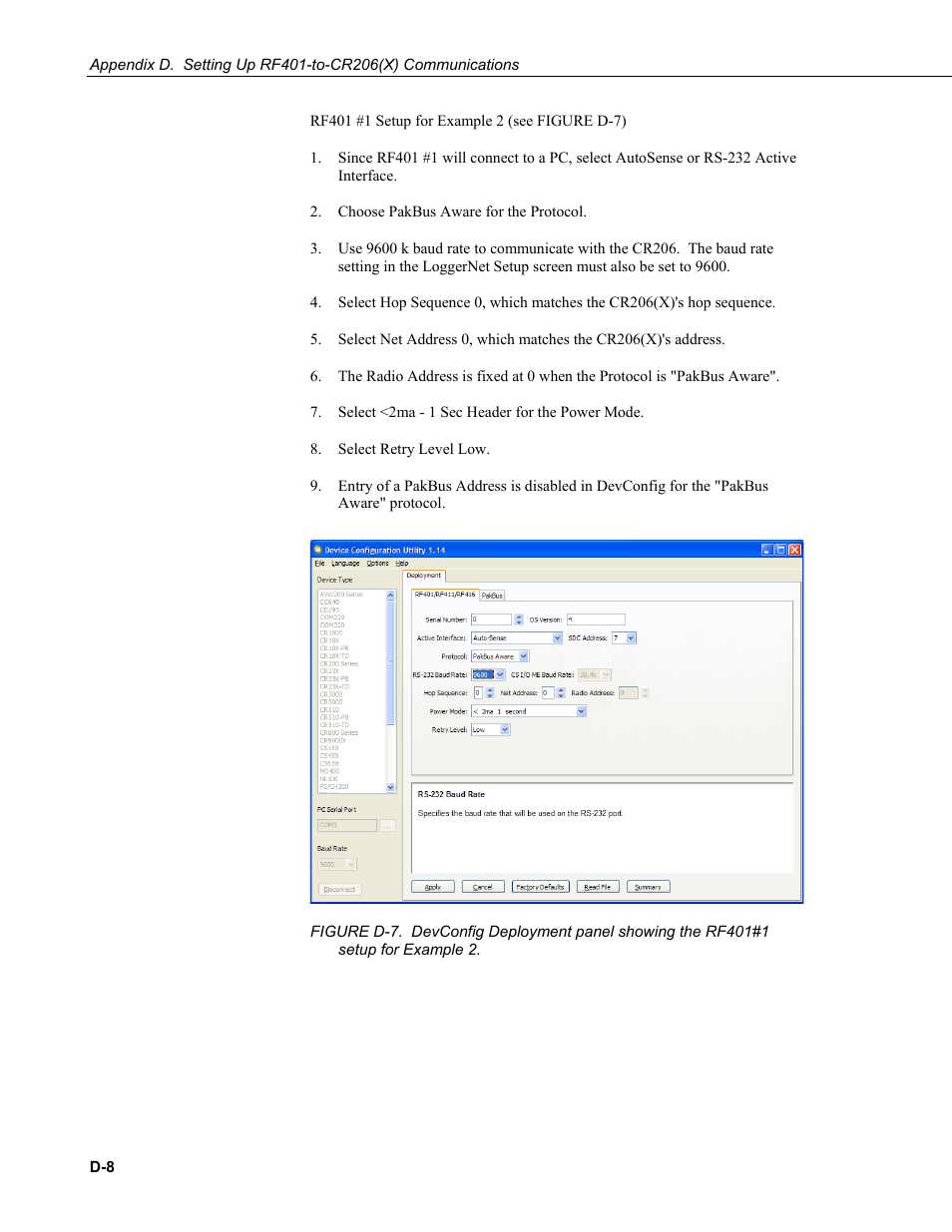 Campbell Scientific RF401-series and RF430-series Spread Spectrum Data Radios/Modems User Manual | Page 70 / 126