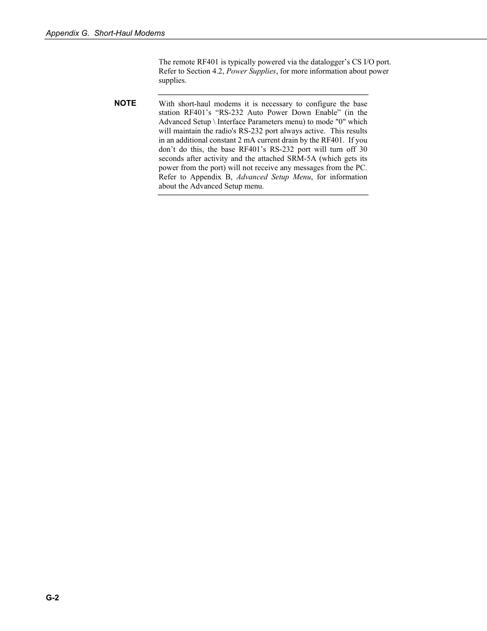 Campbell Scientific RF401-series and RF430-series Spread Spectrum Data Radios/Modems User Manual | Page 82 / 126