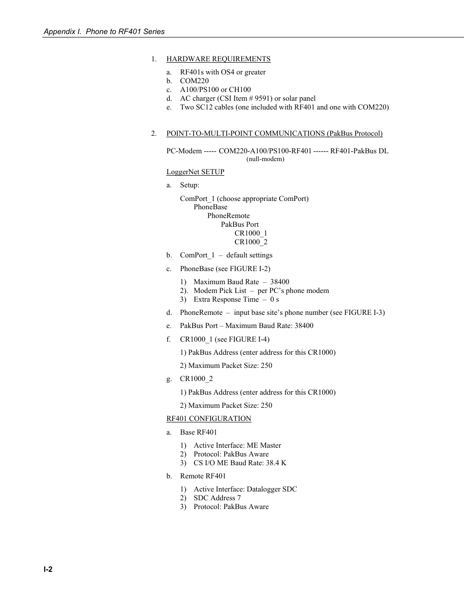 Campbell Scientific RF401-series and RF430-series Spread Spectrum Data Radios/Modems User Manual | Page 92 / 126