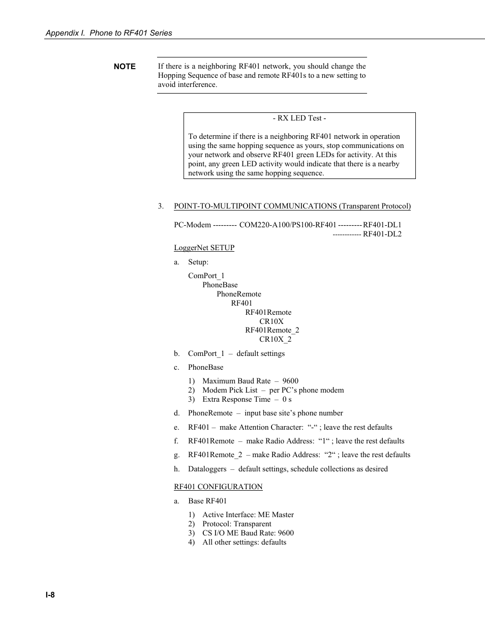 Campbell Scientific RF401-series and RF430-series Spread Spectrum Data Radios/Modems User Manual | Page 98 / 126