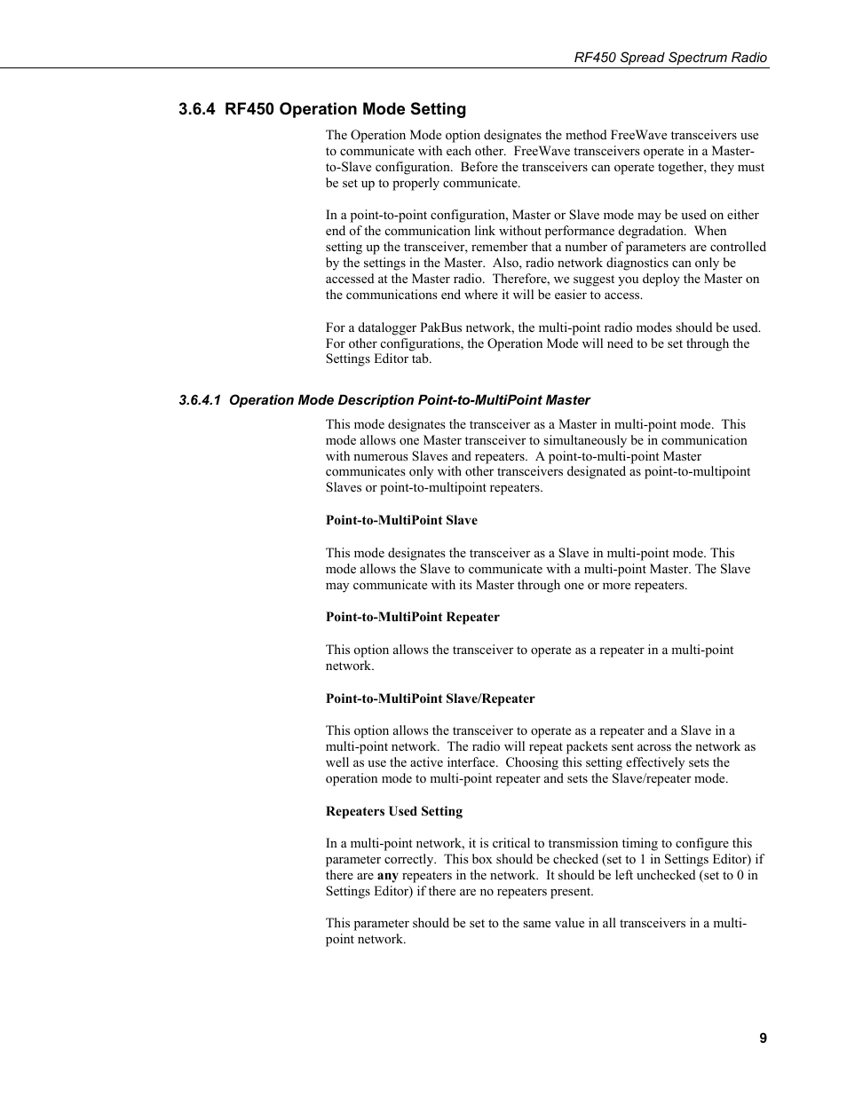 4 rf450 operation mode setting | Campbell Scientific RF450 Spread Spectrum Radio User Manual | Page 15 / 42