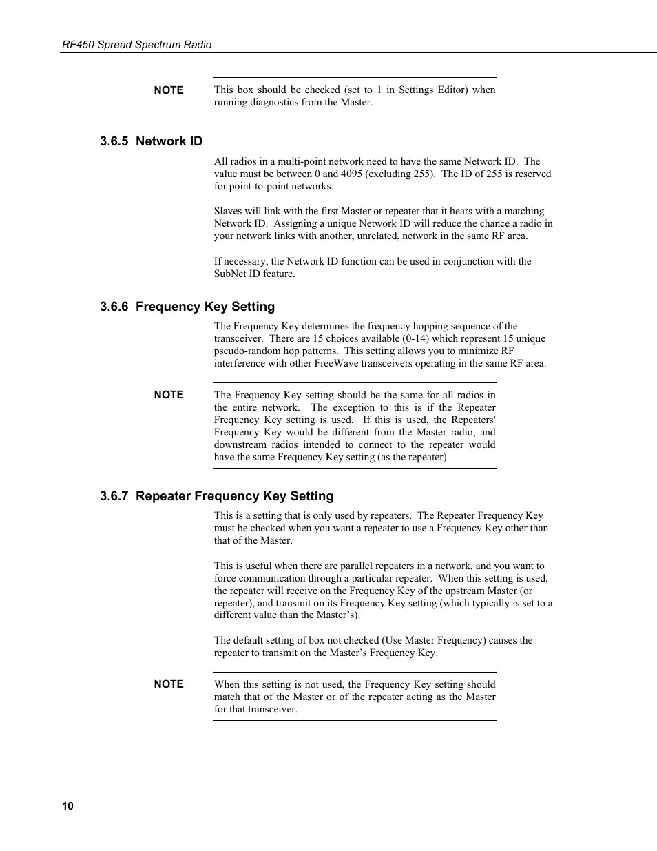 5 network id, 6 frequency key setting, 7 repeater frequency key setting | Campbell Scientific RF450 Spread Spectrum Radio User Manual | Page 16 / 42